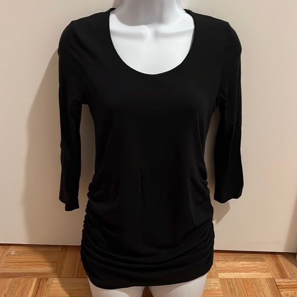 A Pea in the Pod Maternity Black 3/4 Sleeve Top Size Small - Picture 4 of 9